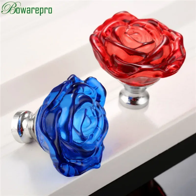 Furniture Hardware Suppliers - Bowarepro-manija de cristal rosa de 50MM,
