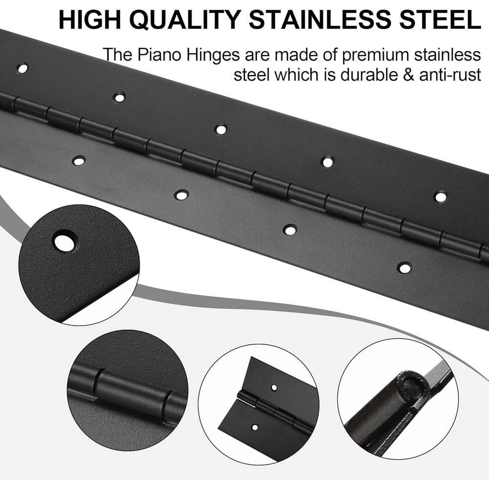 Bisagras de piano negras de 6  - Piano Hinge Continuous reseña y precio
