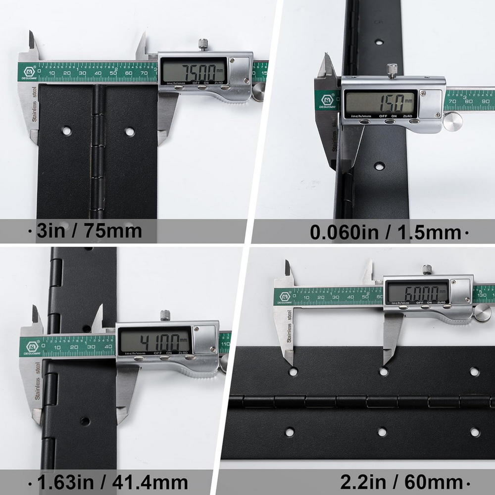 Bisagras de piano negras de 6  - Piano Hinge Continuous reseña y precio