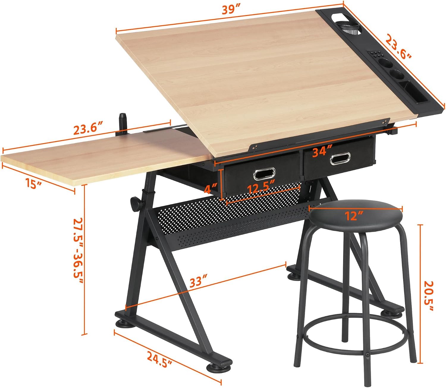 Mesa de dibujo ajustable con t - Home Furniture & Hardware Trading reseña y precio